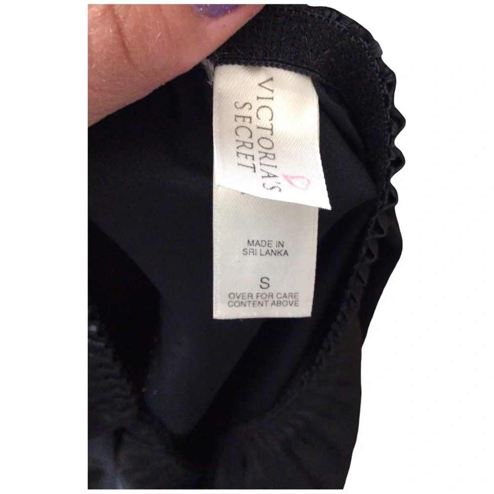 Victoria's Secret Black Satin Slip with Lace - Picture 4 of 4